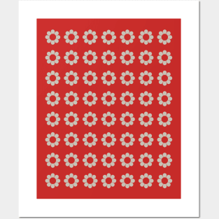 Simple Flowers in Red Posters and Art